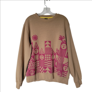 Bonobos Fielder Tan Sweatshirt Magenta Geometric Print